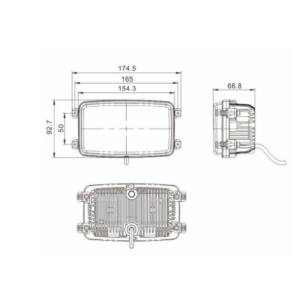 LAMPA PRZEDNIA ŚWIATŁO DROGOWE LED JOHN DEERE 9-32V 68W TT.16622