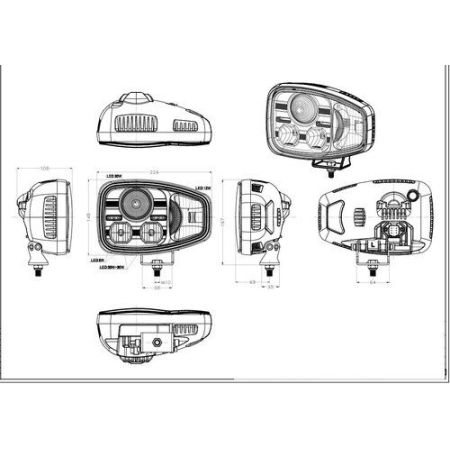 LAMPA PRZEDNIA LED Z KIERUNKIEM JCB CAT VOLVO TEREX 108W TT.16610