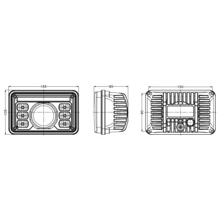 LAMPA PRZEDNIA LED ZETOR MASSEY FERGUSON JOHN DEERE 69W 10-30V TT.1660