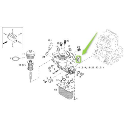 USZCZELKA CHŁODNICY OLEJU DEUTZ-FAHR 04252237