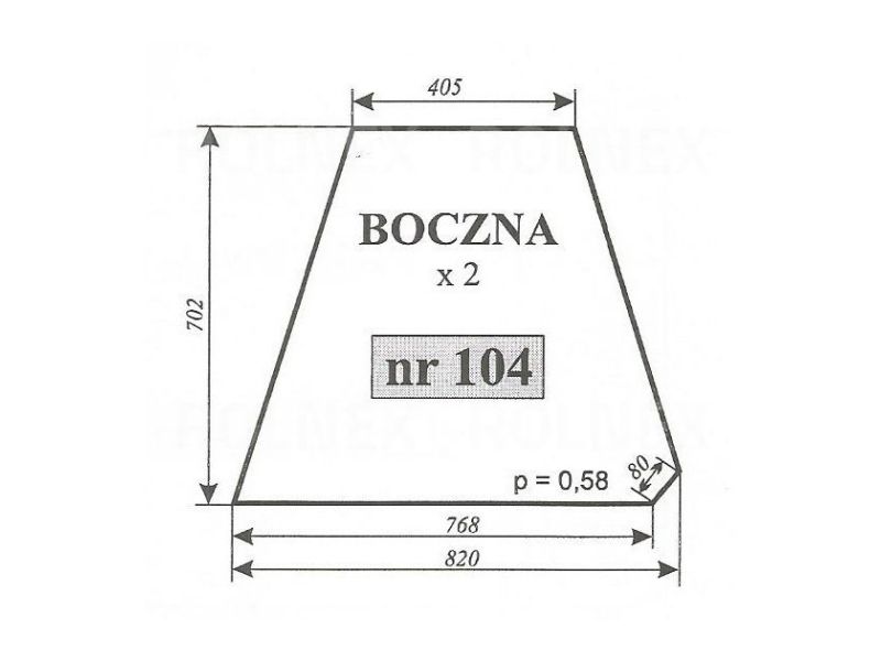 SZYBA 104 BOK URSUS C360 LUBSKO 820X702