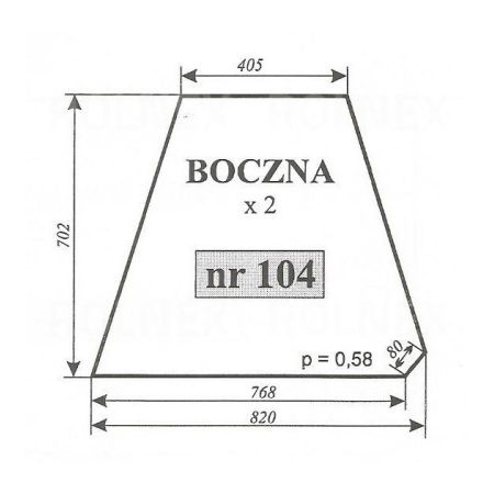 SZYBA 104 BOK URSUS C360 LUBSKO 820X702
