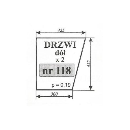 SZYBA 118 DRZWI DÓŁ MF 255 SOKÓŁKA FERGUSON 455x425