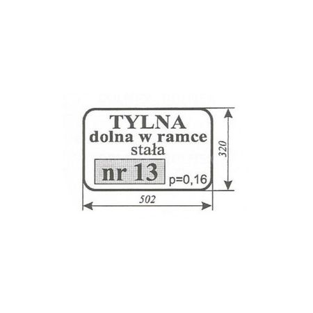 SZYBA 13 TYLNA ZETOR 506x320 Zetor 3320, 3340, 4340, 5320, 5340, 6320,