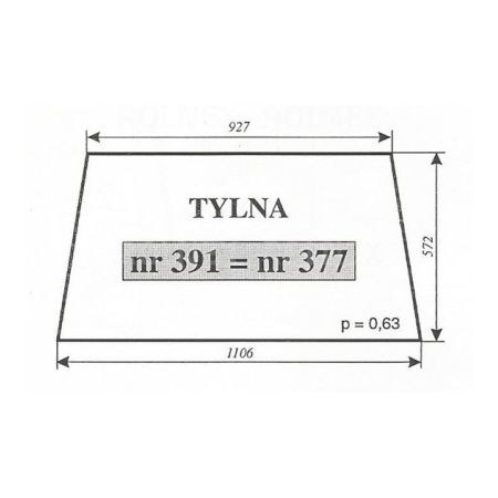 SZYBA 377 384 391 398 405 419 426 TYŁ NIMET DE 25T C330 MF 2XX NT KOJA