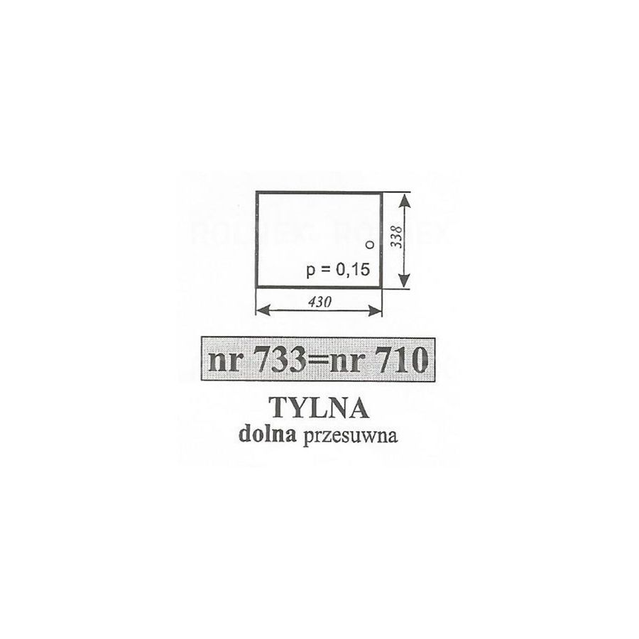 SZYBA 710 DOLNA PRZESUWNA 3512 MF KOJA 330X430