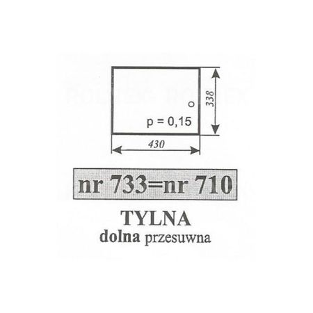 SZYBA 710 DOLNA PRZESUWNA 3512 MF KOJA 330X430