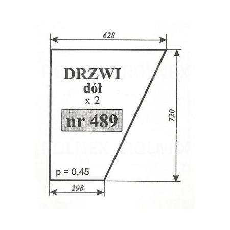 SZYBA 489 DRZWI DÓŁ URSUS 3512 KUNÓW 819X681