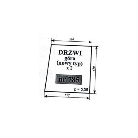 SZYBA DRZWI GÓRA NOWY TYP C-330 NAGLAK 785