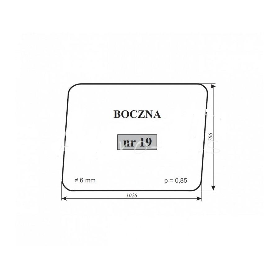 Szyba 19 boczna Ostrówek KL-0102