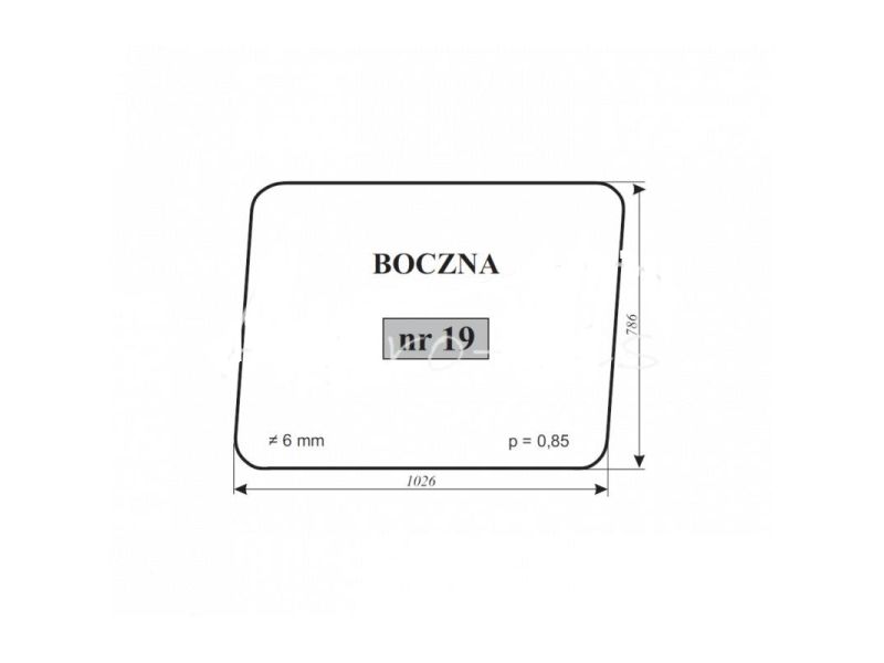 Szyba 19 boczna Ostrówek KL-0102