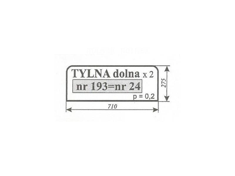 SZYBA 24-193 TYŁ DÓŁ ZETOR 12111 16145