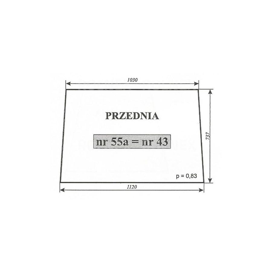 SZYBA 43 55A PRZÓD MF255 CHEŁMŻA LUBSKO