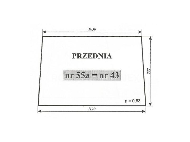 SZYBA 43 55A PRZÓD MF255 CHEŁMŻA LUBSKO