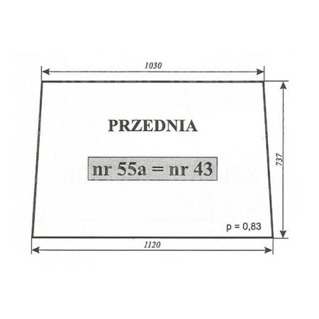 SZYBA 43 55A PRZÓD MF255 CHEŁMŻA LUBSKO