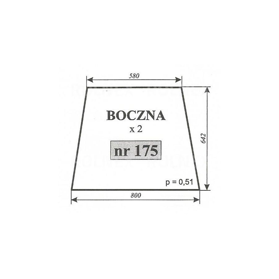 SZYBA 175 BOK URSUS C360 MF KOŹMIN