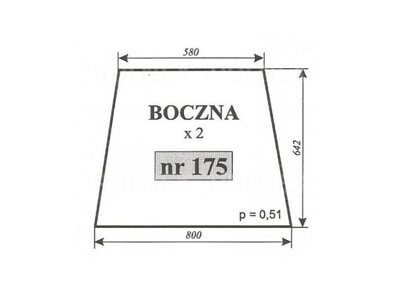 SZYBA 175 BOK URSUS C360 MF KOŹMIN
