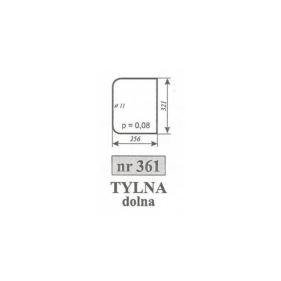SZYBA 361 TYŁ DÓŁ ZETOR 7211 6340
