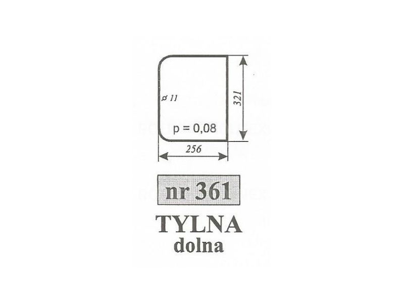 SZYBA 361 TYŁ DÓŁ ZETOR 7211 6340