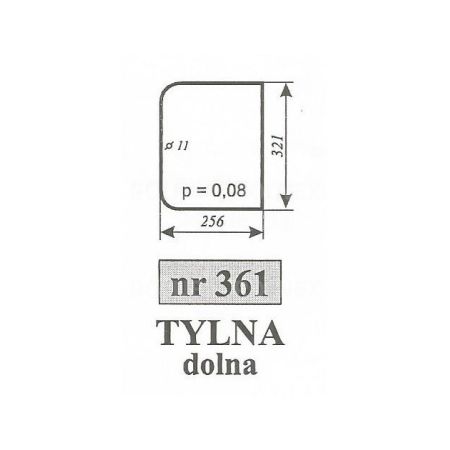 SZYBA 361 TYŁ DÓŁ ZETOR 7211 6340