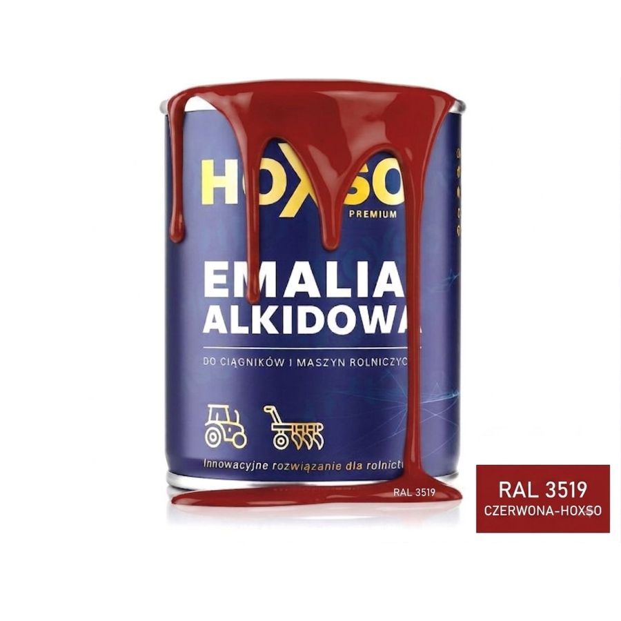 FARBA HOXSO RAL 3519 CZERWONA - NA RDZĘ, BEZ PODKŁADU