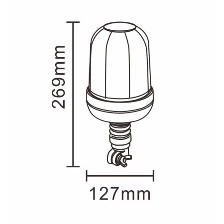 LAMPA OSTRZEGAWCZA LED 12/24V Z MIĘKKIM KOŃCEM TT.140D-Y