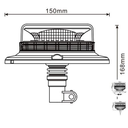 LAMPA BŁYSKOWA KOGUT 12V/24V POWER LED NISKA TT.411