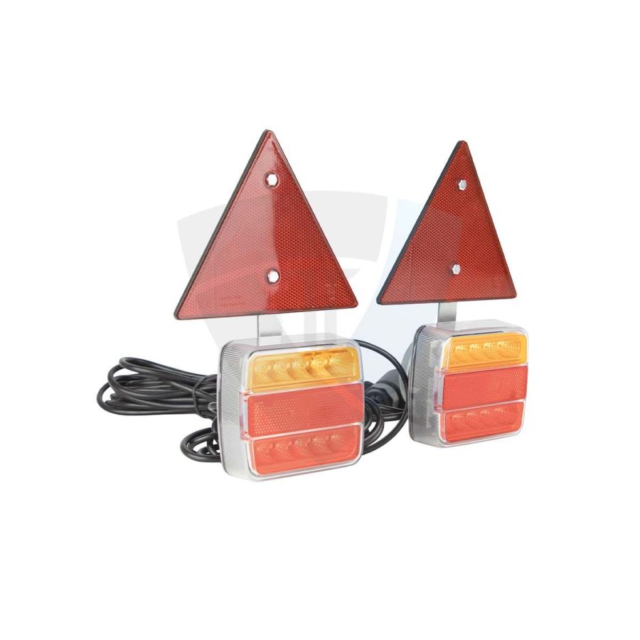 ZESTAW LAMP LED 7,5M TYLNE Z TRÓJKĄTEM TT.12007T CIĄGNIK PRZYCZEPA ŁADOWARKA