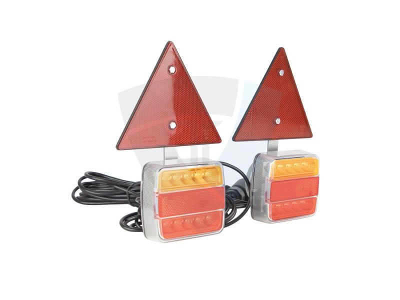 ZESTAW LAMP LED 7,5M TYLNE Z TRÓJKĄTEM TT.12007T CIĄGNIK PRZYCZEPA ŁADOWARKA