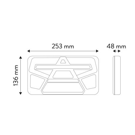 LAMPA TYLNA ZESPOLONA LED TT.12601 12-24V, 5 funkcji z dynamicznym kie