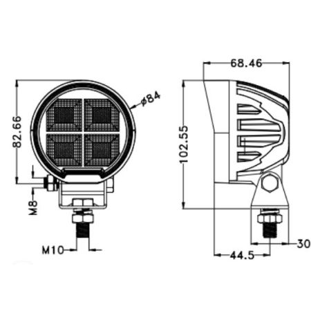 Okrągła lampa robocza LED 64W / 4200 lm – diody OSRAM, światło rozpros