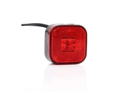 LAMPA OBRYSOWA KWADRATOWA CZERWONA LED 12/24V 