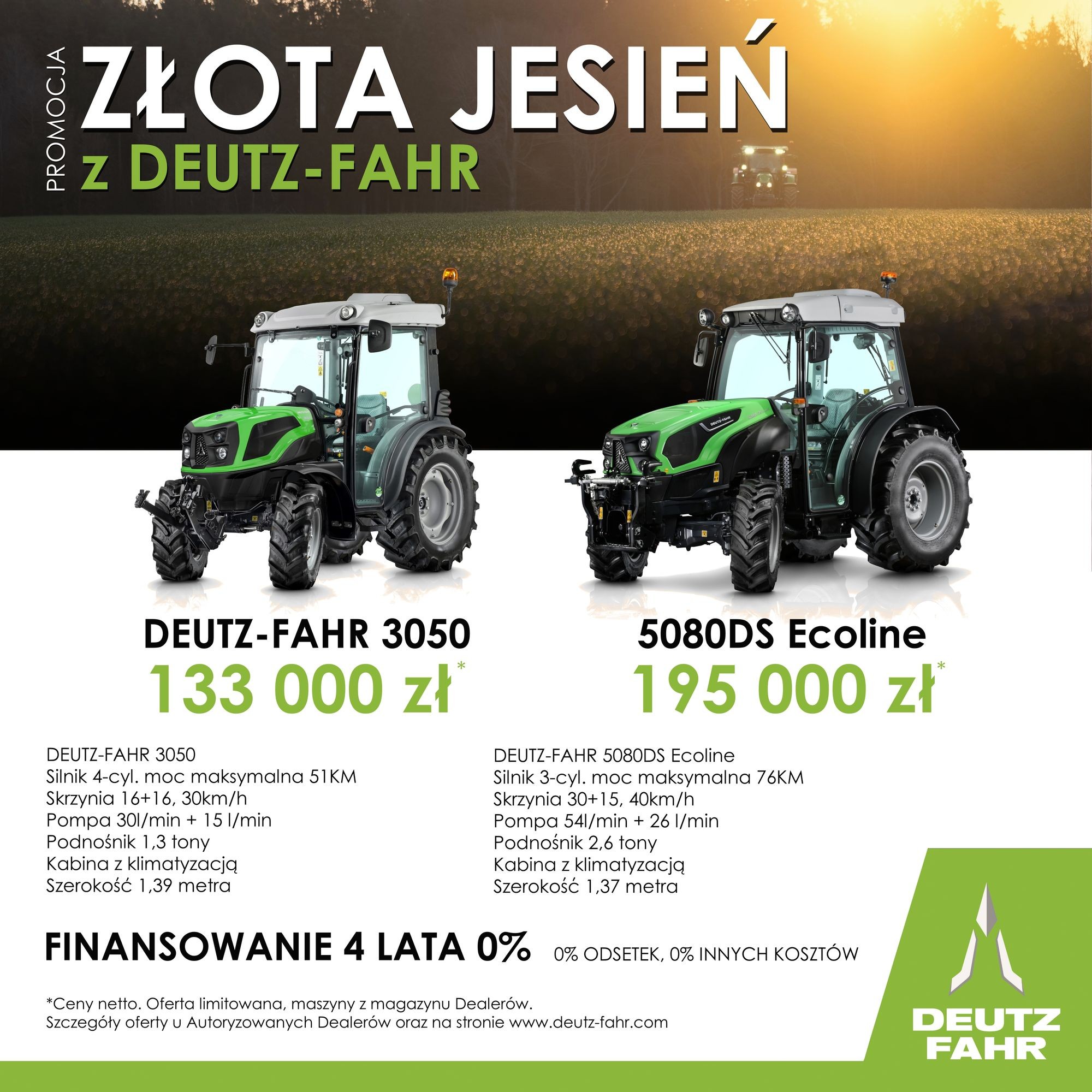  PROMOCJA JESIEŃ Z DEUTZ-FAHR – MOEDELE 3050 & 5080DS ECOLINE